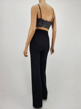 Load image into Gallery viewer, Metallic Crop Tank Top with Adjustable Elastic Strap (Black Silver)
