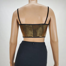 Load image into Gallery viewer, Sequins Spaghetti Strap Crop Tank Top (Gold)
