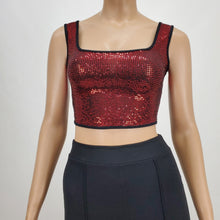 Load image into Gallery viewer, Sequins Crop Tank Top (Red)
