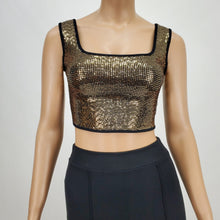 Load image into Gallery viewer, Sequins Crop Tank Top (Gold)
