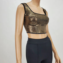 Load image into Gallery viewer, Sequins Crop Tank Top (Gold)
