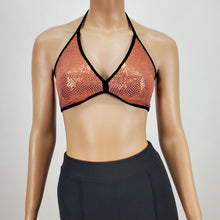 Load image into Gallery viewer, Sequins Halter Bra Backless Tie Top (Orange)
