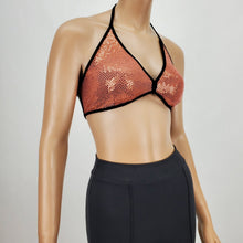 Load image into Gallery viewer, Backless Halter Sequin Back Tie Bikini Top
