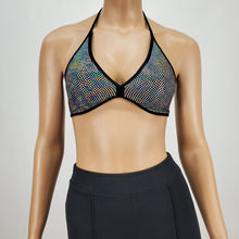 Load image into Gallery viewer, Backless Halter Sequin Back Tie Bikini Top
