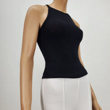 Load image into Gallery viewer, High Neck Ribbed Tank Top Black

