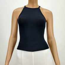 Load image into Gallery viewer, High Neck Ribbed Tank Top Black
